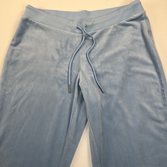 Juicy Couture Y2K OG Bling Logo Velour Track Pants Pastel Turquoise Size XL - Picture 9 of 14